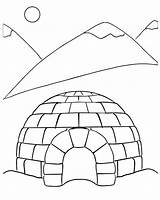 Igloo Coloring Drawing Clipart Pages Color Printable Kids Draw Penguin  sketch template