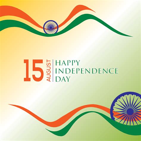 15th august, happy independence day of india with indian flag illustration vector – Free Vector ...