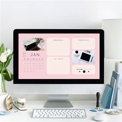 Desktop Wallpaper Canva Editable Desktop Wallpaper Organizers Digital ...