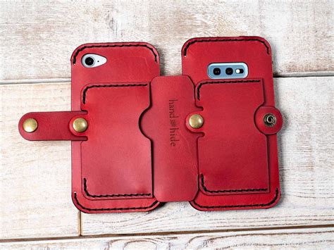 Leather Double Phone Case Dual Phone Case Case Holds Two - Etsy