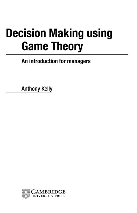 Game Theory Books Math - Game Theory Definition Facts Examples Britannica / Game theory books ...