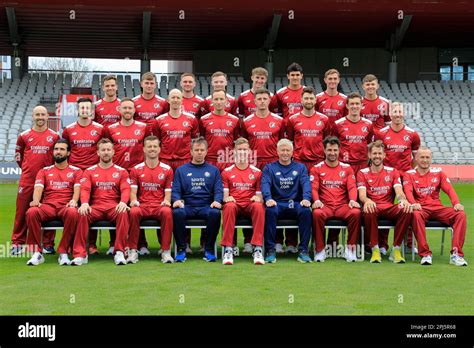 Lancashire Cricket team for the 2023 season in T20 kit at Lancashire ...