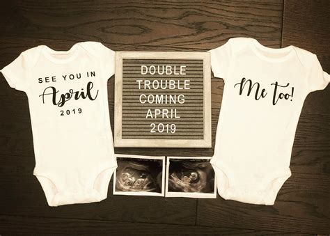 Twin Baby Announcements, Twin Pregnancy Announcement, Baby Announcement ...