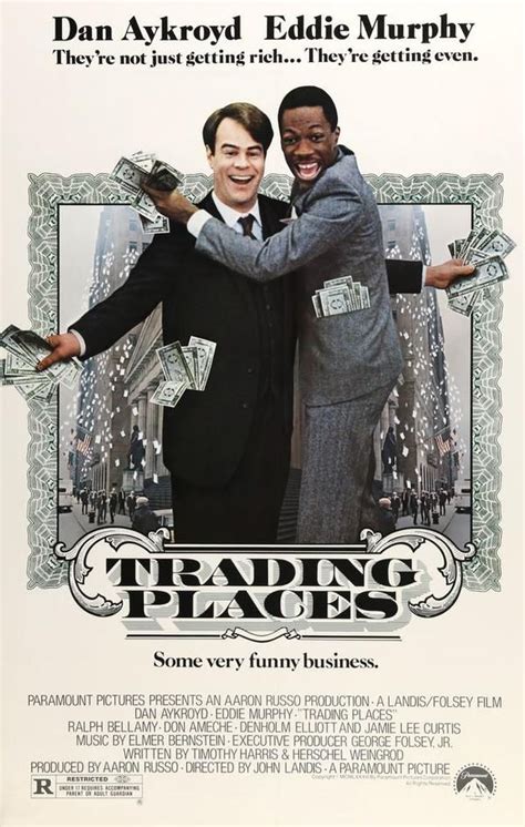 the movie poster for trading places starring two men in suits and ties ...