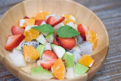 Organic fruit salad stock photo. Image of mixed, closeup - 99218974