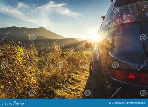 Car for Traveling with a Mountain Road Stock Photo - Image of mountain, family: 271128208