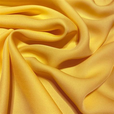 Yellow fluid silk crepe dobby fabric — Tissus en Ligne