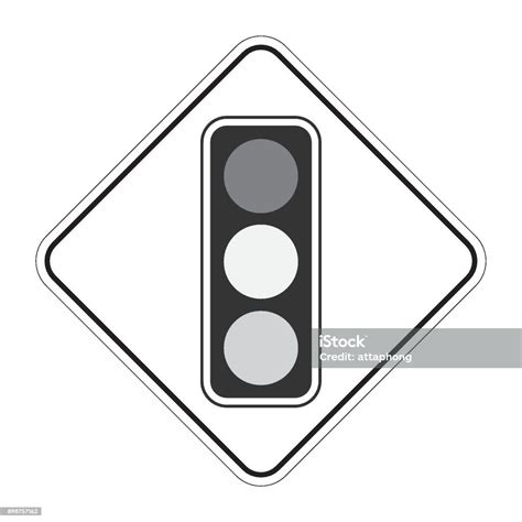 Traffic Signal Symbol Sign Stop Ahead Signs Traffic Light Ahead Warning Vector Stock ...