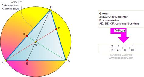 Geometry tutoring Problem 426: Triangle, Circumradius, Circumcenter, Cevians. Elearning