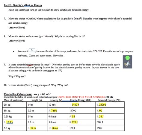 Phet Energy Skate Park Worksheet - Printable Calendars AT A GLANCE