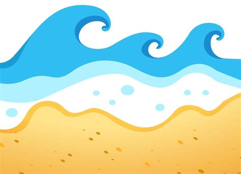 Free Vector | A beach with big waves