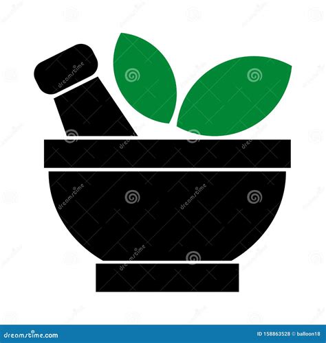 Mortar and pestle logo stock vector. Illustration of bowl - 158863528