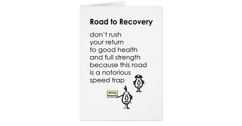 Road to Recovery - a funny get well poem Card | Zazzle.co.uk