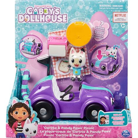 Gabby's Dollhouse , Carlita Toy Car With Pandy Paws - The Model Shop