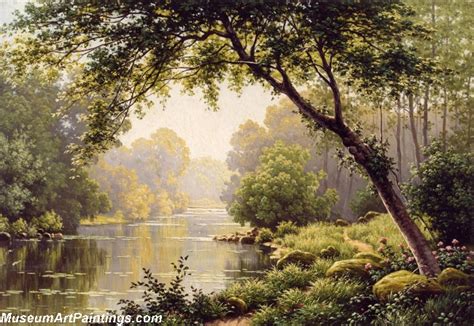 Famous Landscape Paintings River Landscape in Summer