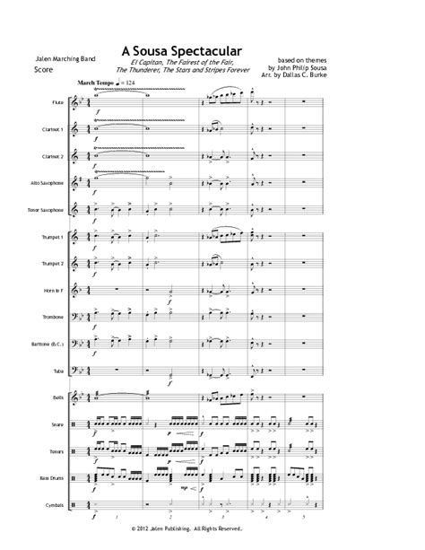 Sousa Spectacular, A Sheet Music by Dallas Burke (SKU: JMB336 ...