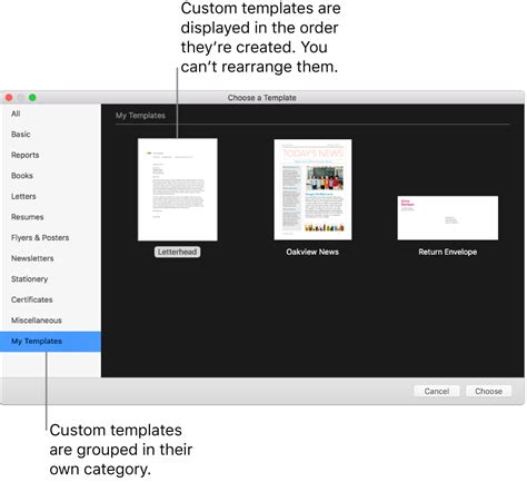 Create A Custom Template In Pages On Mac – Apple Support Inside Business Card Template Pages Mac ...