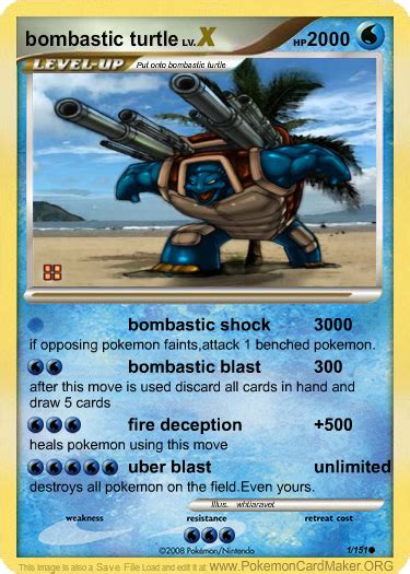 bombastic turtle pokemon card by I-like-turtlez on DeviantArt