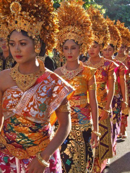 Bali, Indonesia.....the parade of Beautiful Balinese women marching to the ceremony at the ...