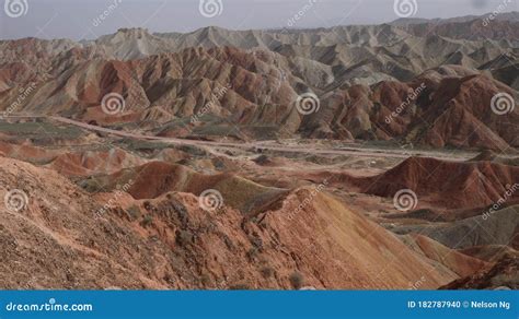 Tourists Visiting the ZhangYe Rainbow Mountain, Danxia Editorial Image - Image of minerals ...