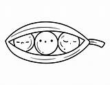 Printable Kawaii Peas Coloring Page sketch template