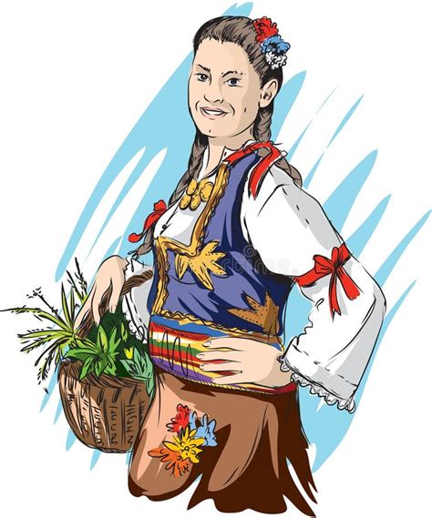 Serbian folklore stock vector. Illustration of person - 59570193