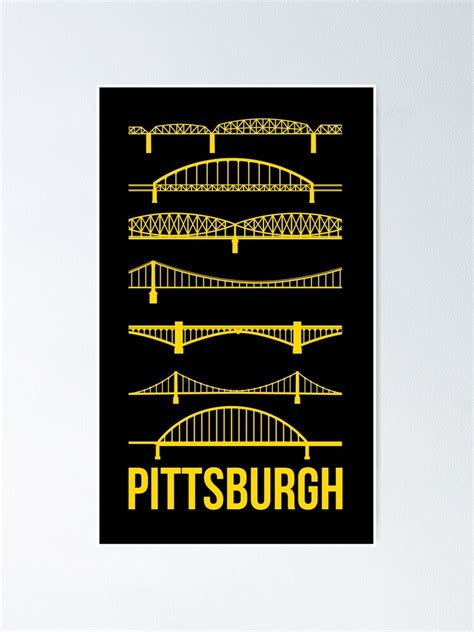 "Pittsburgh Bridges" Poster for Sale by polliadesign | Redbubble