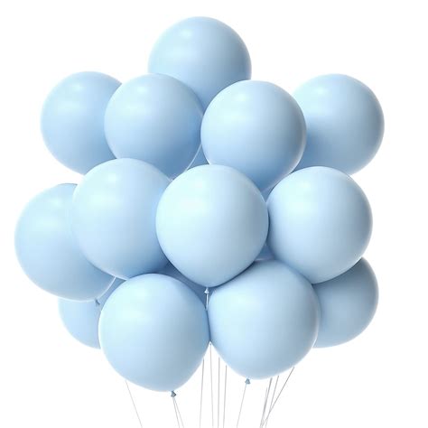 Buy Baby Blue Balloons Light Blue Balloons 12 Inch 50 Pcs Pastel Blue Baby Balloons For Baby ...