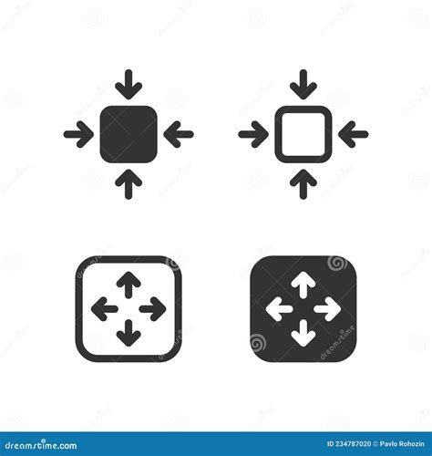 Compact Icon. Maximize Symbol Button. Small Size Icon Stock Vector - Illustration of compress ...