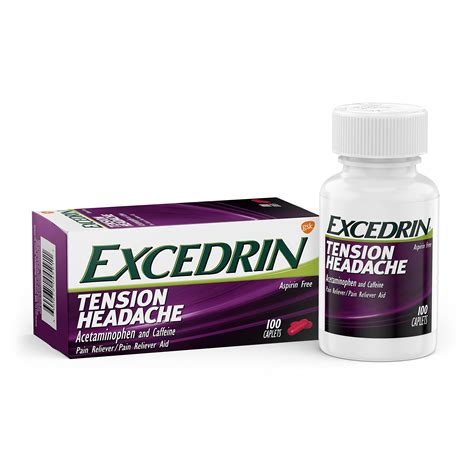 Excedrin Tension Headache Relief Caplets Without Aspirin for Head, Neck ...