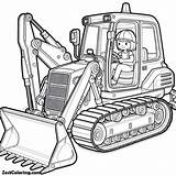 Digger Bulldozer Outline Coloring Page 3  For Kids – Smart sketch template