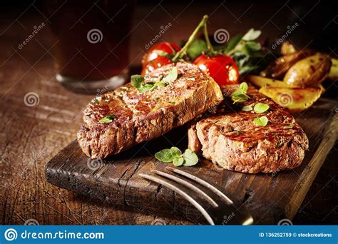 Thick Tender Roasted or Grilled Fillet Medallions Stock Image - Image ...