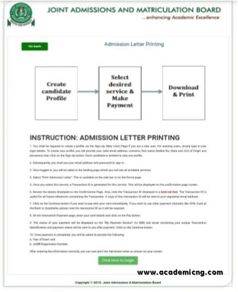 How To Print Your JAMB Admission Letter in 2024 - Academicful