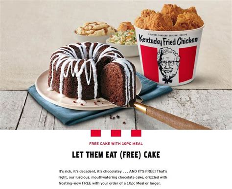 Pinned September 10th: #FREE cake with your 10pc at #KFC restaurants # ...