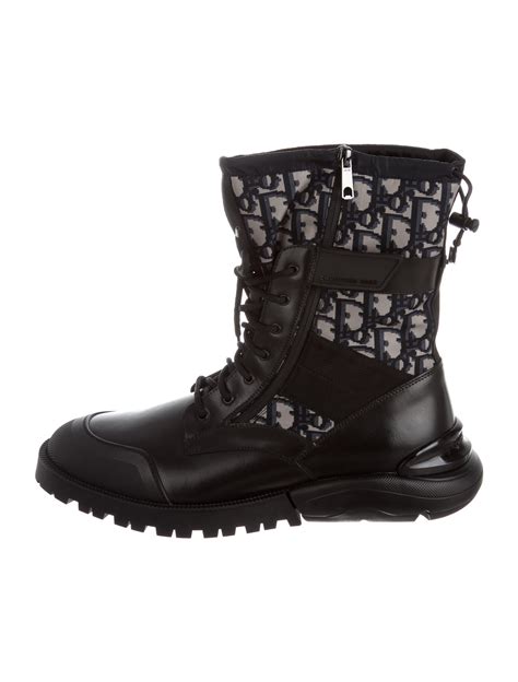 Dior Homme Oblique Combat Boots - Black Boots, Shoes - HMM33016 | The RealReal