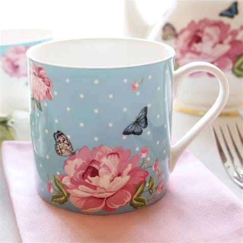 High Quality England Style Pastoral Dot Floral bone china coffee mugs ...