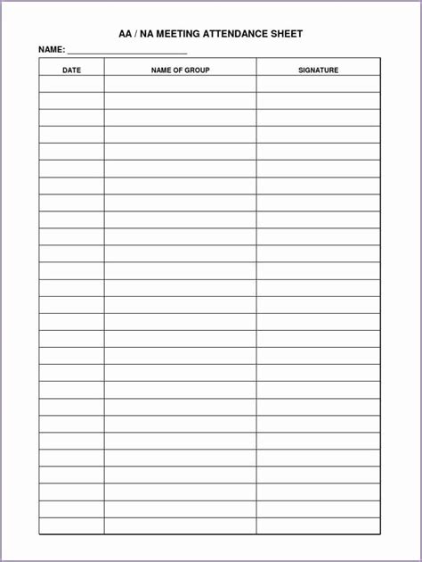 Aa Sign In Sheet With Signatures Employee Attendance Report Template ...