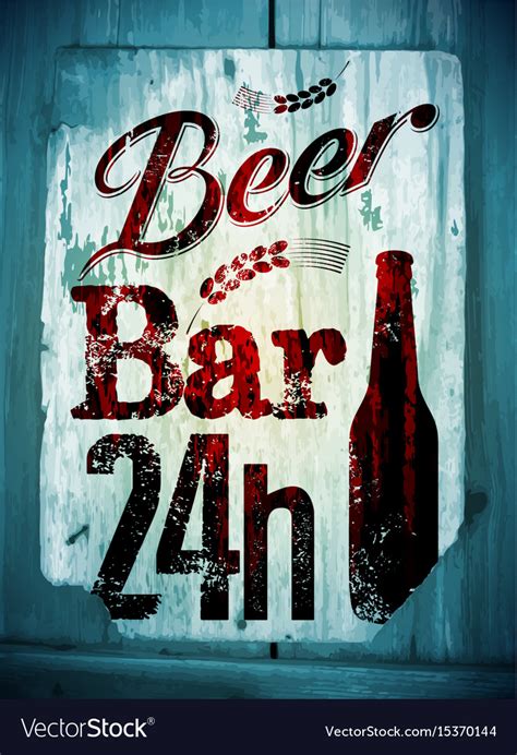 Beer bar vintage grunge style poster Royalty Free Vector