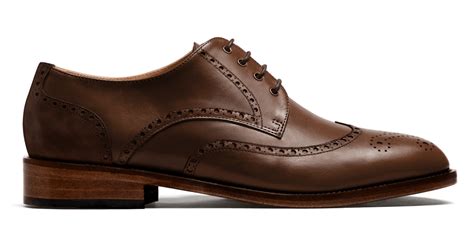 Brogue Shoes - black & brown leather & waxed leather