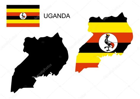 Uganda map and flag vector, Uganda map, Uganda flag — Stock Vector © CssAndDesign #71692713