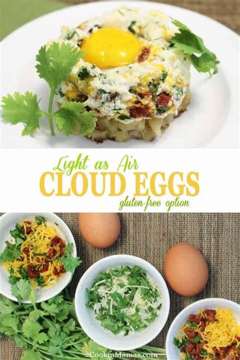 Light as Air Cloud Eggs with Bacon - 2 Cookin Mamas