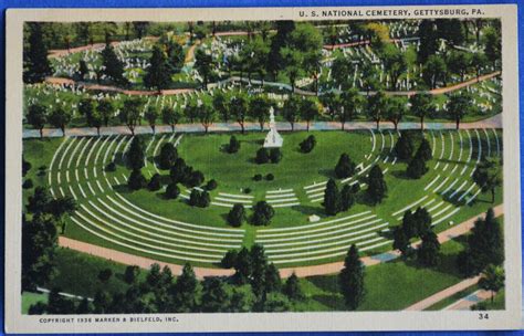 U.S. National Cemetery Gettysburg Pennsylvania Linen Postcard | Etsy in ...