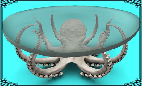 Second Life Marketplace - Trompe Loeil - Octopus Table Marble White
