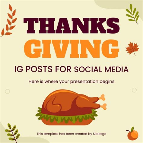 Thanksgiving IG Posts for Social Media | Google Slides & PPT