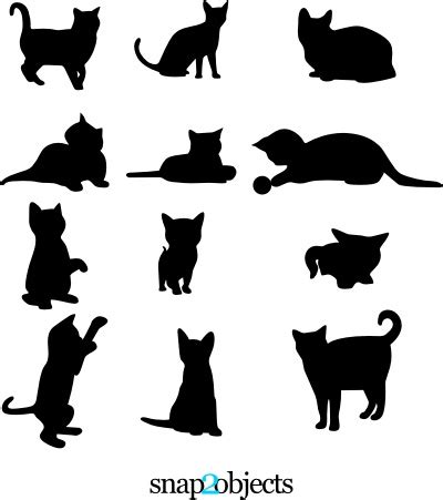 11 Cat Vector Silhouettes