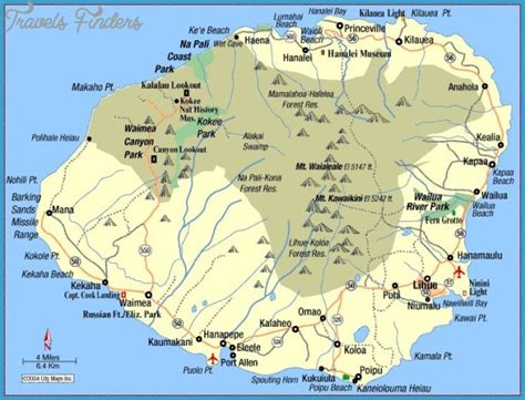 Hiking In Kauai Map - TravelsFinders.Com