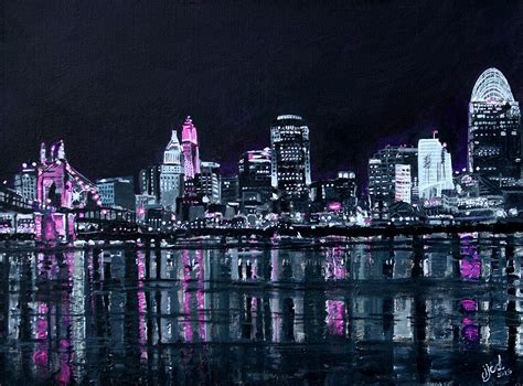 Cincinnati Skyline Painting at PaintingValley.com | Explore collection ...