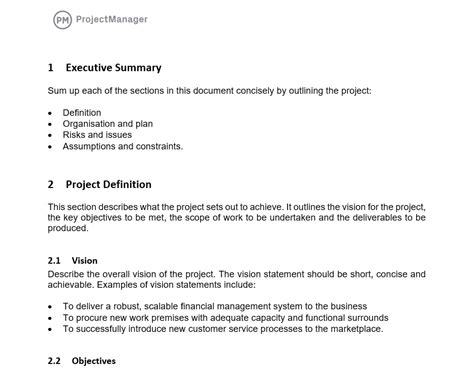 Free Project Charter Template for Word - ProjectManager