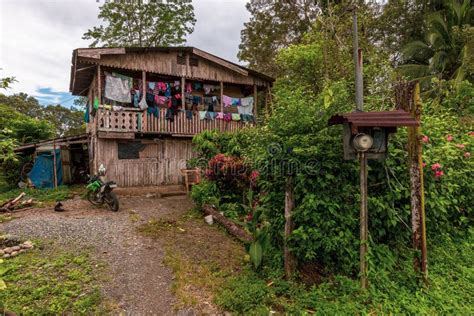 Traditional Wooden House Built on Stilts, Costa Rica Caribbean Region ...