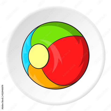 Childrens ball icon in cartoon style isolated on white circle ...